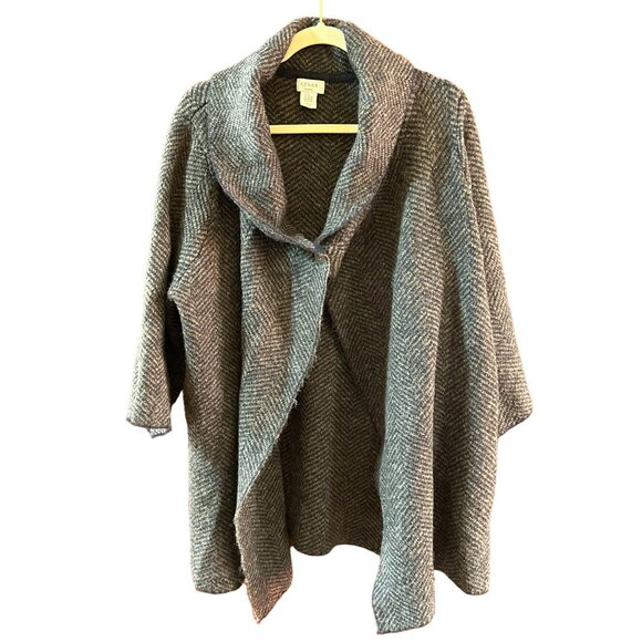 Kenar Women's Plus Size 2X Chevron Waterfall Wool Blend Cardigan Casual Work - Picture 1 of 6